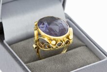 14 Karaat gouden Amethist ring - 17,1 mm