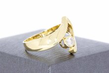 14 karaat geelgouden fantasie Slagring gezet met Zirkonia