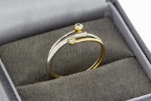 Bicolor 18 Karaat diamant ring - 16 mm