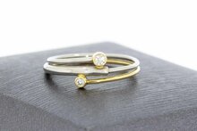 Bicolor 18 Karaat diamant ring - 16 mm