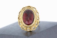 Vintage 14 Karaat gouden Granaatring - 17,4 mm