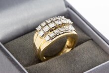 14 Karaat gouden diamanten ring - 16,6 mm