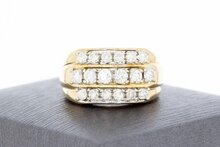 14 Karaat gouden diamanten ring - 16,6 mm
