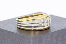 Tricolor 18 Karaat goud diamant ring - 19,6 mm