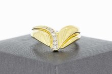 14 Karaat gouden diamant dames ring - 18,1 mm