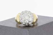 14 karaat goud dames ring met Zirkonia- 19,2 mm