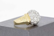 14 karaat goud dames ring met Zirkonia- 19,2 mm