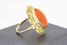 14 Karaat Bloedkoraal ring - 18,3 mm
