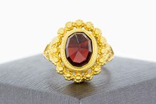 14 Karaat Vintage Granaat damesring - 18,1 mm