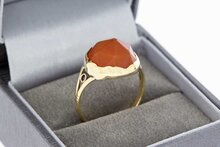 14 Karaat goud Carneool ring dames - 17,9 mm