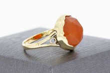 14 Karaat goud Carneool ring dames - 17,9 mm