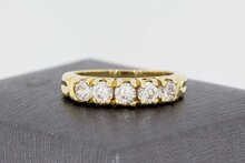 14 karaat gouden Zirkonia damesring - 17,8 mm
