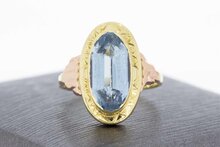 14 Karaat goud Vintage Aquamarijn ring - 16,9 mm