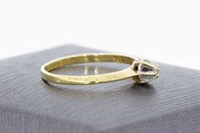 14 Karaat gouden Solitaire diamant ring - 17,4 mm