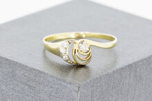 14 Karaat gouden zirkonia dames ring - 19,1 mm