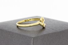 14K gouden diamantring met hartje - 17,3 mm