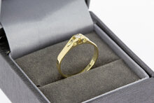 Gouden Pink damesring 14 Karaat - 16 mm