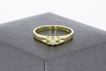 Gouden Pink damesring 14 Karaat - 16 mm