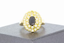 18 Karaat gouden edelstenen ring - 18,5 mm