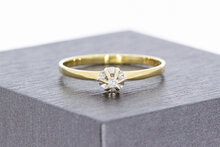 14 Karaat goud damesring met Diamant - 17,5 mm
