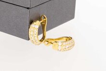 18 karaat gouden edelsteen oorclips - 16,5