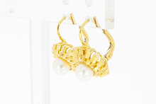 18 Karaat gouden Parel Oorknopjes - 14,3 mm