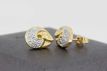 14 karaat gouden fantasie diamant Oorstekers