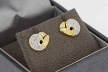 14 karaat gouden fantasie diamant Oorstekers