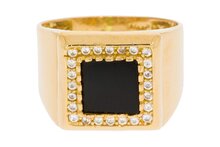 22 Karaat goud Onyx Zegelring heren - 19,6 mm