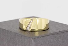 14 Karaat gouden diamant ring heren - 20,2 mm
