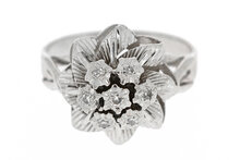 18 Karaat witgouden diamant ring dames - 15,9 mm