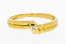 18 karaat gouden diamant ring dames - 17,2 mm