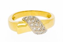 18 karaat gouden dames diamantring - 16,3 mm