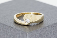 14 Karaat gouden Zirkonia ring - 15,5 mm