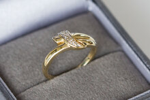 14 Karaat gouden Zirkonia damesring - 16 mm