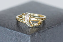 14 Karaat gouden Zirkonia damesring - 16 mm
