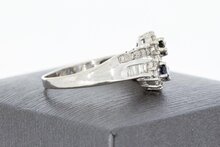 18 Karaat saffier ring met diamant - 18,9 mm