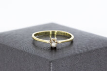 14 Karaat gouden diamant Solitairring - 16 ,9 mm