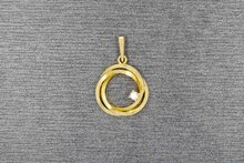 18 Karaat geelgouden Saffier hanger - 1,3 cm