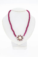 Edelsteenketting met gouden sluiting - 52 cm