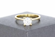 14 karaat gouden Saffier ring - 18,2 mm