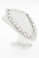 18 Karaat wit gouden damesketting - 43,6 cm