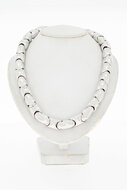 18 Karaat wit gouden damesketting - 43,6 cm