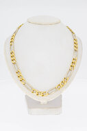 Figaro 18 Karaat gouden heren ketting - 55,5 cm