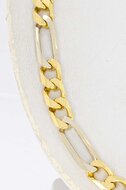 Figaro 18 Karaat gouden heren ketting - 55,5 cm