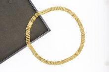 14 Karaat gouden brede Tank Collier - 44,2 cm