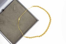 Vossenstaart ketting 18 Karaat goud - 46 cm