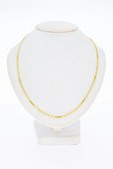 14 Karaat geel gouden bol gewalste Gourmet Collier- 46 cm