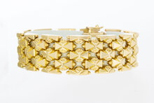18 Karaat gouden brede dames armband - 17,4 cm