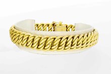 Gevlochten 18 Karaat goud armband - 21 cm